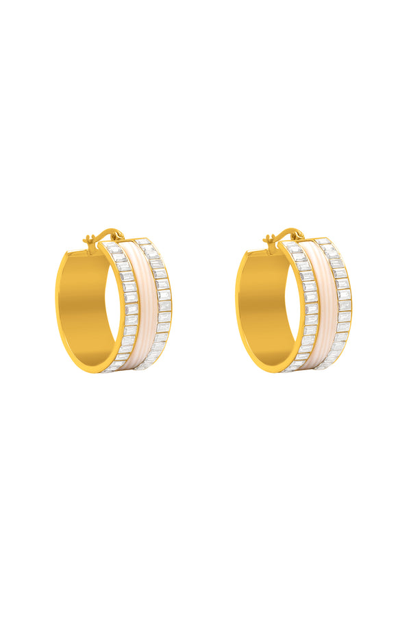 carisma Faniello Ivory Mother of Pearl Hoop Earring Set