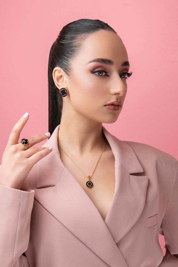 Carisma Faniello's Midnight Sparkle Stone Stud Earring Set