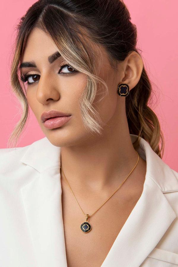 Carisma Faniello's Midnight Sparkle Stone Stud Earring Set