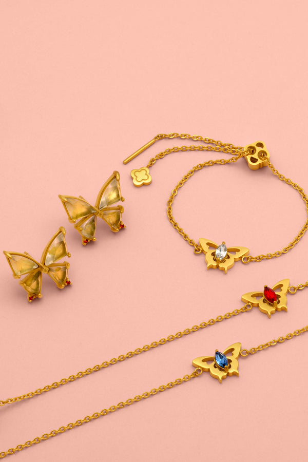 carisma Farfett tal-Fejġel Birthstone Bracelet & Friefet Stud Earrings Gift Set