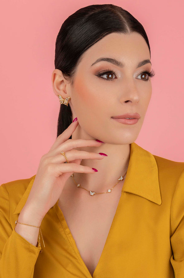 Carisma Farfett Tal-Fejġel Crystal Statement Stud Earring Set