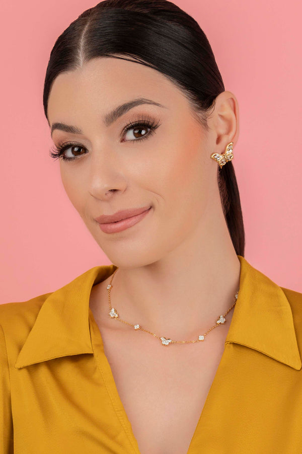 Carisma Farfett Tal-Fejġel Crystal Statement Stud Earring Set