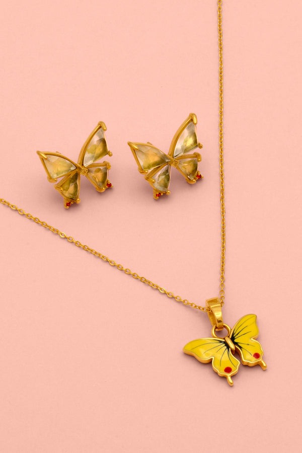 carisma Farfett tal-Fejġel Pendant & Friefet Stud Earrings Gift Set