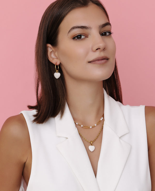 Carisma February Heart Birthstone Pendant Earring Set