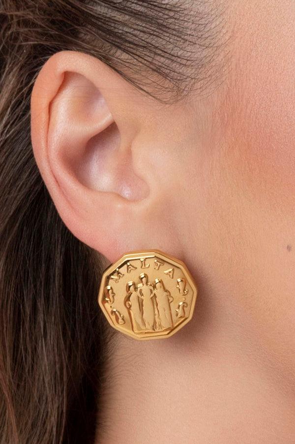 Carisma Fortitude Faith & Hope Coin Statement Stud Earrings Set