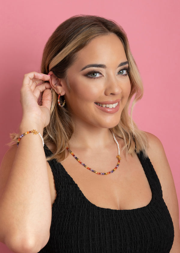 Carisma Freshwater Pearl & Beads Maltese Cross Necklace