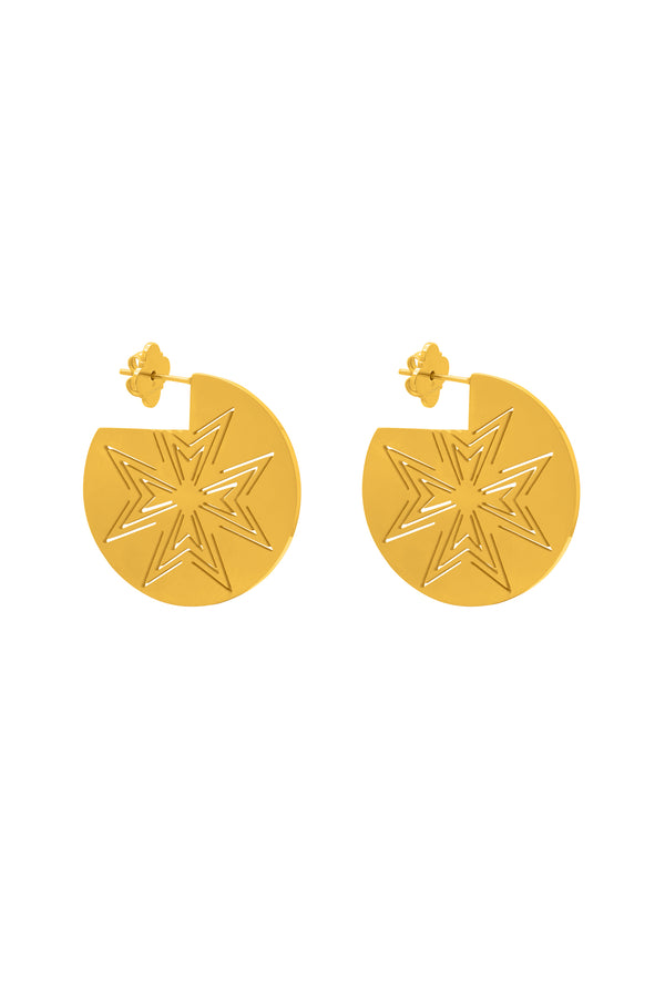 carisma Impressionist Maltese Cross Medium Hoop Earring Set