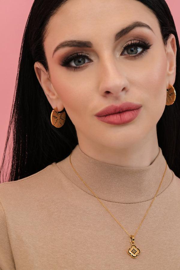 Carisma Impressionist Maltese Cross Petite Hoop Earring Set