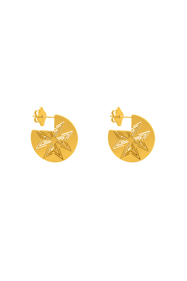 carisma Impressionist Maltese Cross Petite Hoop Earring Set