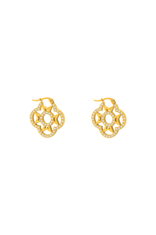 carisma Infinity Maltese Cross Petite Hoop Earrings