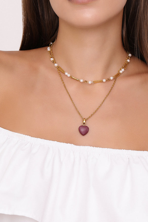 Carisma January Heart Birthstone Pendant Earring Set