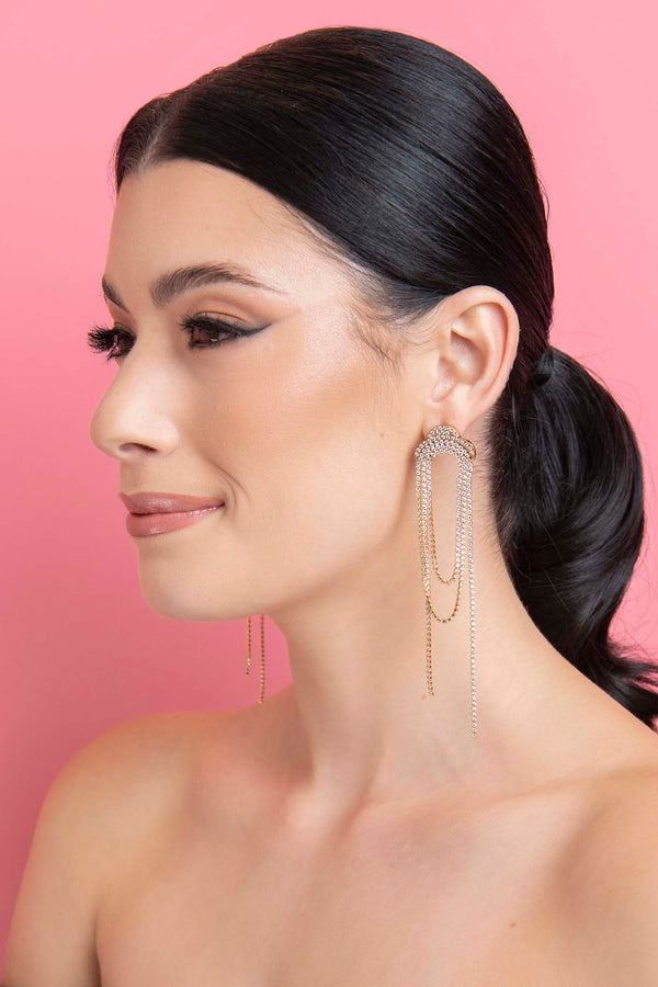 Carisma Kelsey's Zirconia Tassel Statement Drop Earring Set