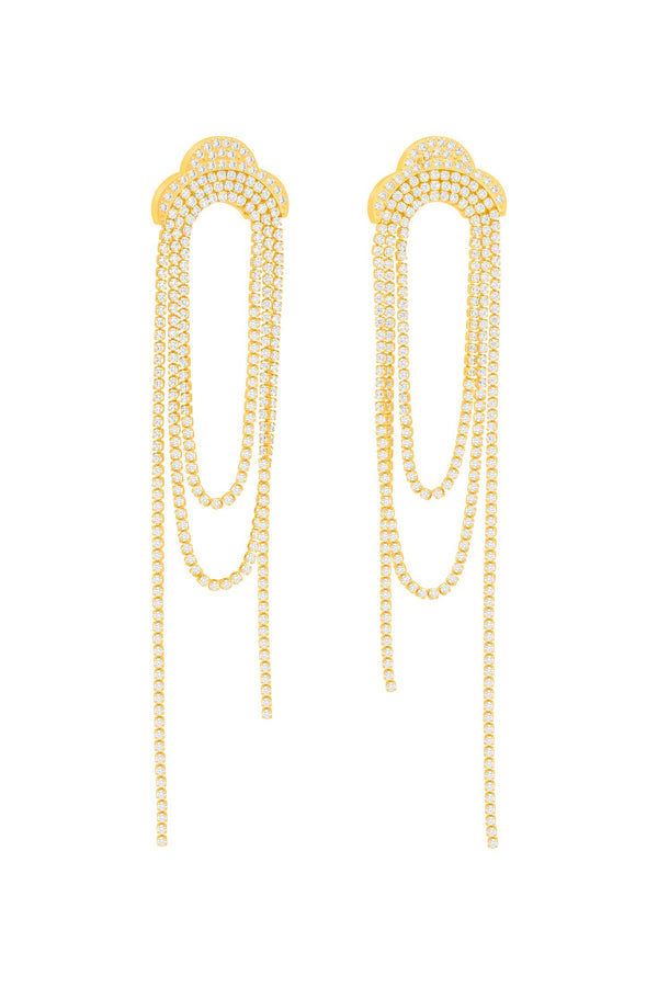 carisma Kelsey's Zirconia Tassel Statement Drop Earring Set