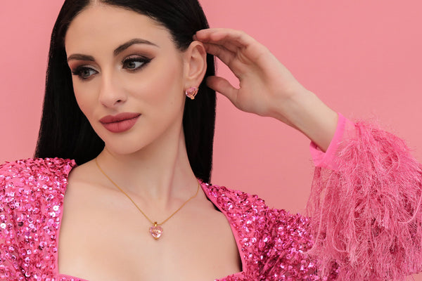 Carisma Kristallina Roża Stud Earrings & Pendant Gift Set