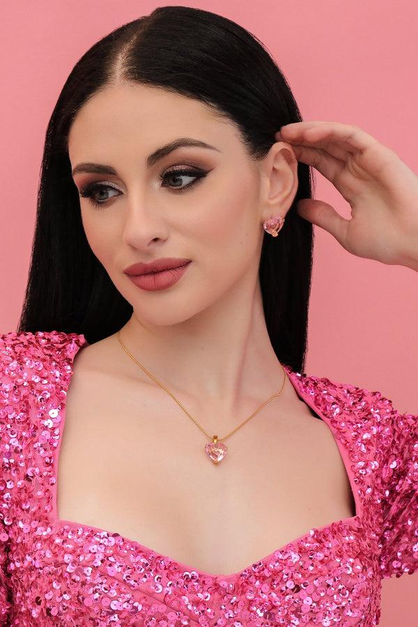 Carisma Kristallina Roża Stud Earrings & Pendant Gift Set