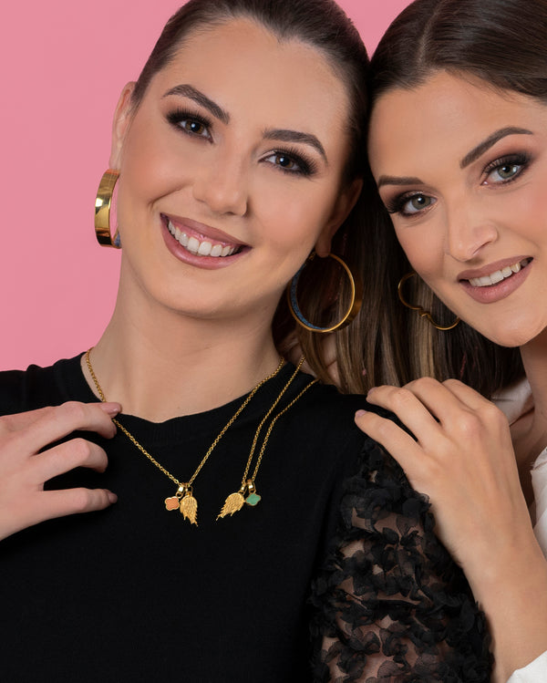 Carisma L-Aqwa Ħabiba Angel Wings Pendant & Carisma Birthstone Pendant Gift Set