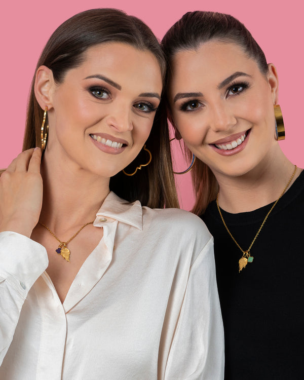 Carisma L-Aqwa Ħabiba Angel Wings Pendant & Carisma Birthstone Pendant Gift Set