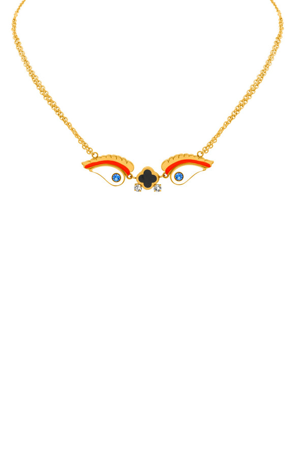 Carisma Luzzu Eye Choker Necklace & Golden Luzzu Eye Stud Earring Set Gift Set