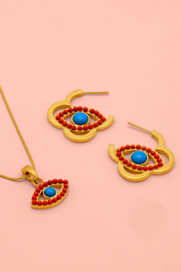 carisma Malocchio's Evil Eye Statement Hoop Earring Set & Pendant Gift Set