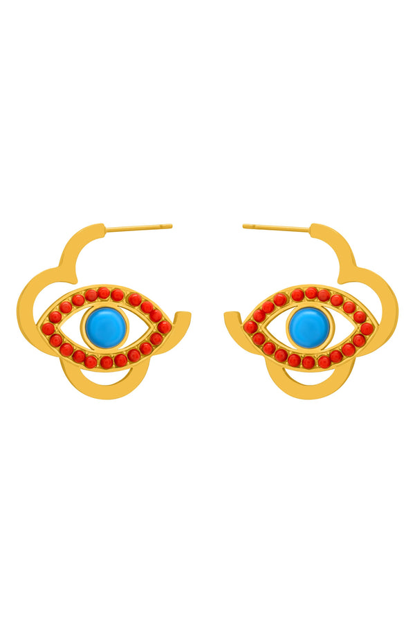carisma Malocchio's Evil Eye Statement Hoop Earring Set