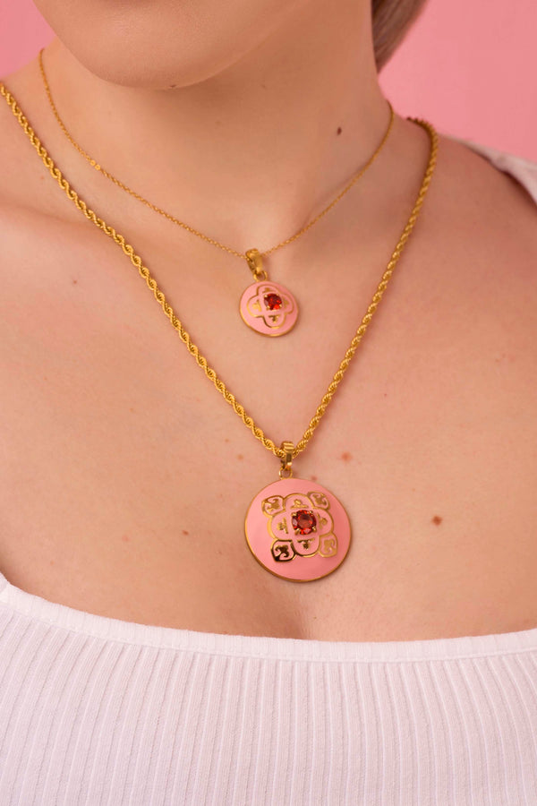 Carisma Maltese Tile Carisma Red Stone Large Pendant