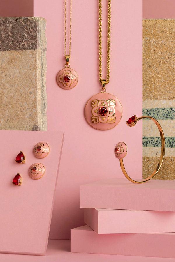 Carisma Maltese Tile Carisma Red Stone Large Pendant