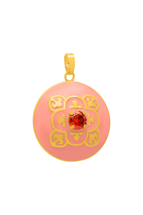 carisma Maltese Tile Carisma Red Stone Large Pendant