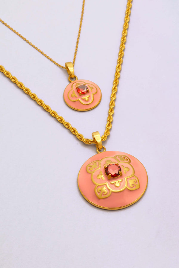 carisma Maltese Tile Carisma Red Stone Small & Large Pendant Gift Set