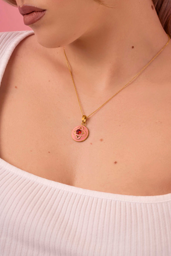 Carisma Maltese Tile Carisma Red Stone Stud Earring Set & Small Pendant Gift Set