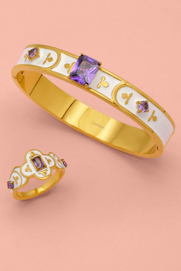 carisma Maltese Tile Royal Purple Bangle & Ring Gift Set
