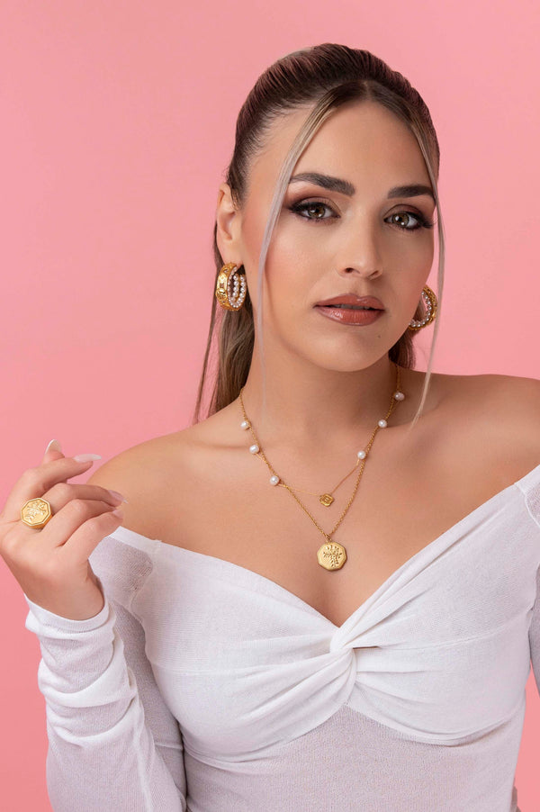 Carisma Margerita's Maltese Lira Double Pearl Necklace