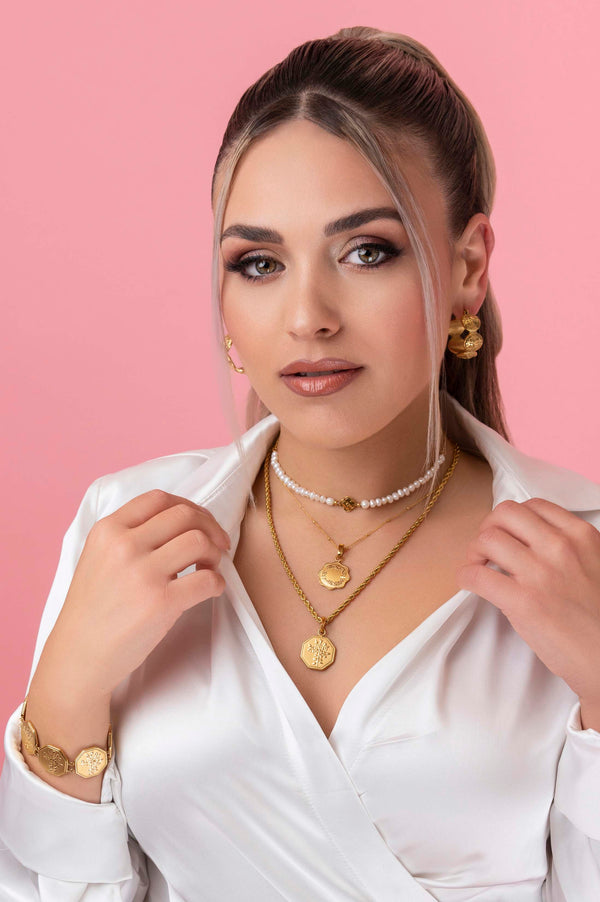 Carisma Margerita's Maltese Lira Pendant & Stud Earrings Gift Set