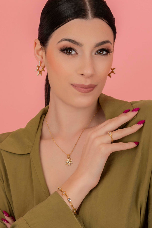 Carisma Marija's Hollow Maltese Cross Hoop Earring Set