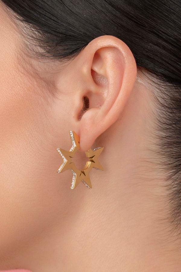 Carisma Marija's Hollow Maltese Cross Hoop Earring Set
