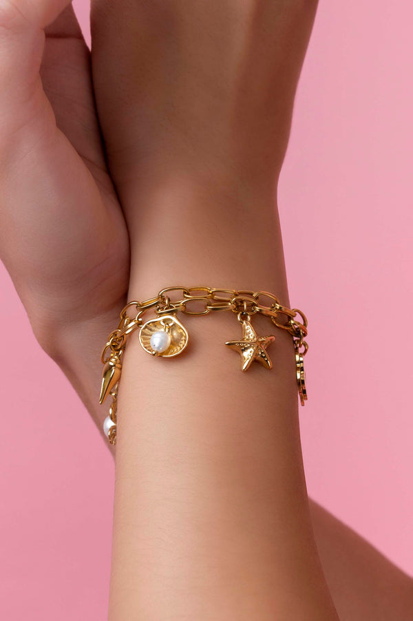 Carisma Marina's Multi Charm Freshwater Pearl Bracelet