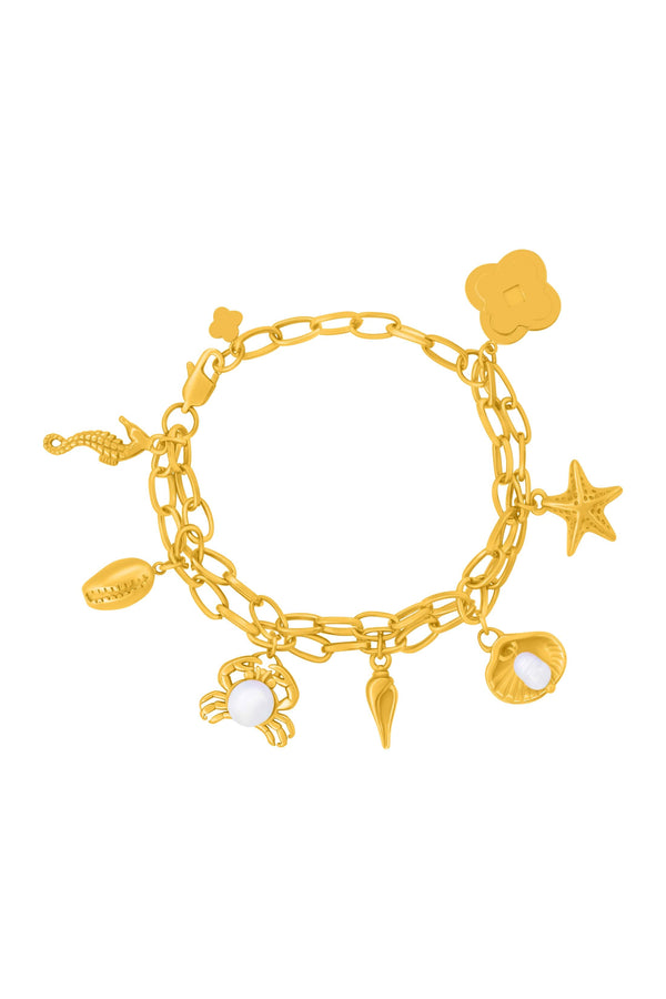 Carisma Marina's Multi Charm Freshwater Pearl Bracelet & Necklace Gift Set