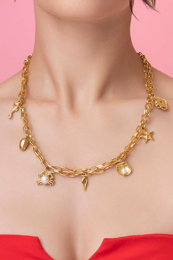 Carisma Marina's Multi Charm Freshwater Pearl Necklace