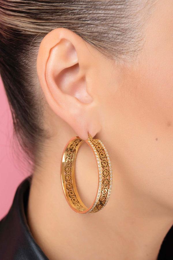 Carisma Martina's Glamorous Logo Large Hoop Earring Set