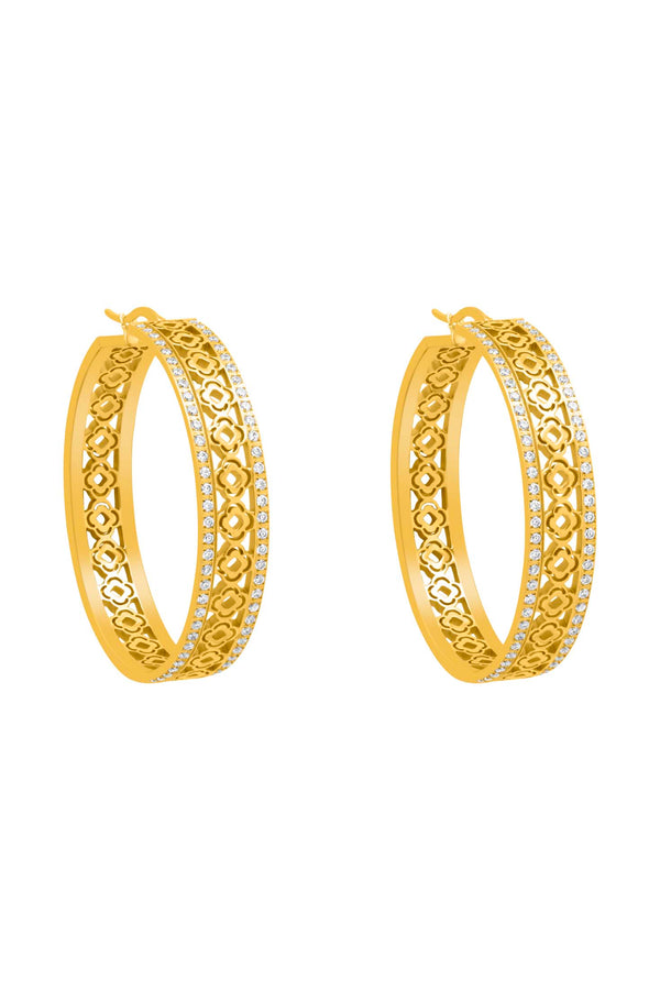 carisma Martina's Glamorous Logo Large Hoop Earring Set