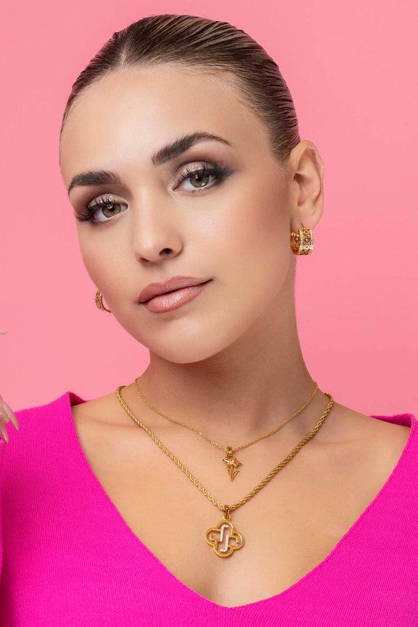 Carisma Martina's Glamorous Logo Petite Hoop Earring Set