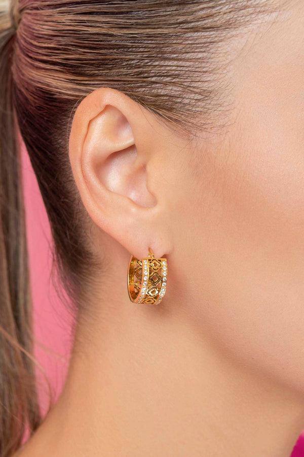 Carisma Martina's Glamorous Logo Petite Hoop Earring Set