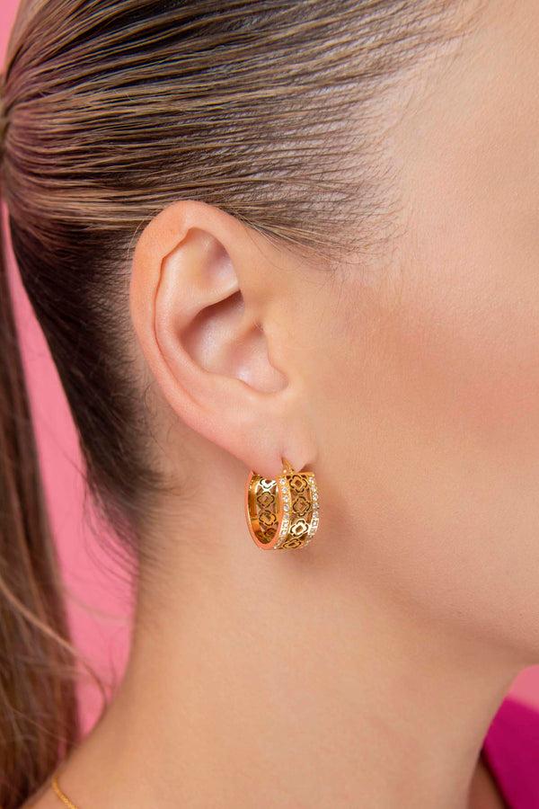 Carisma Martina's Glamorous Logo Petite Hoop Earring Set