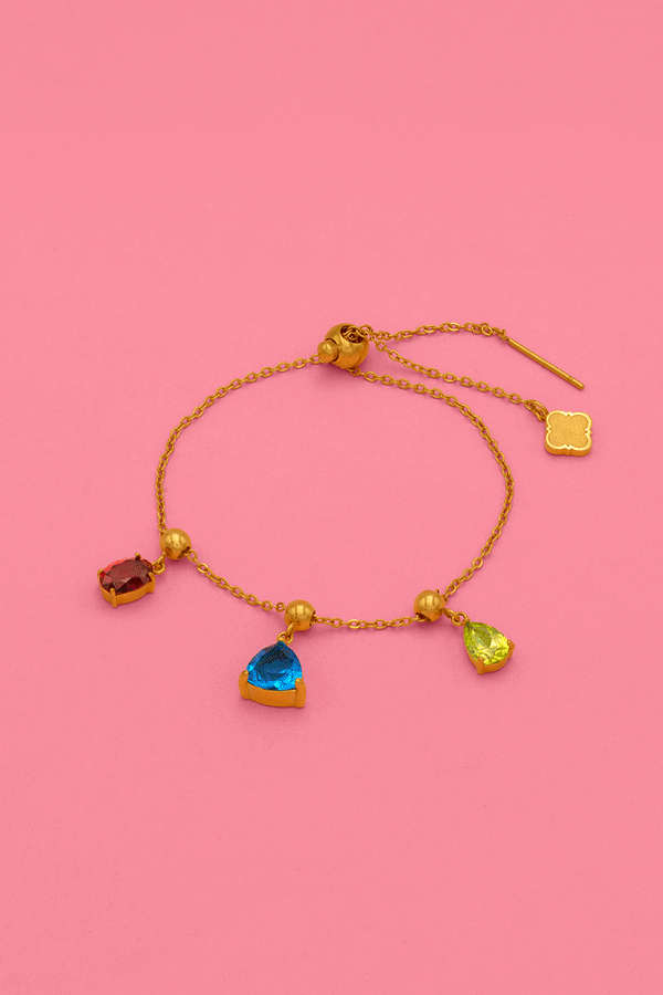 carisma Qalbi Halo Engravable Toggle Charm & Birthstone Bracelet Gift Set