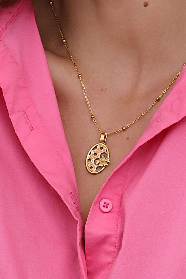 Carisma Reġina Pink Enamel Ring Bangle & Pendant Gift Set