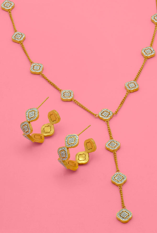 carisma Rossi's Crystal Iconic Hoop Earrings & Drop Necklace Gift Set
