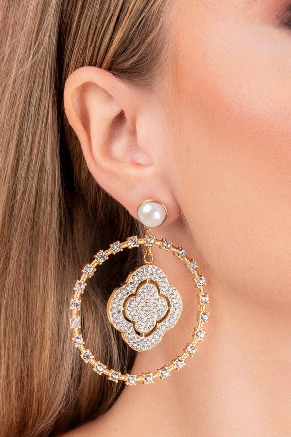 Carisma Rossi's Crystal Statement Hoop Stud Earring Set
