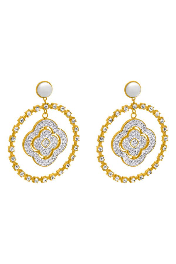 carisma Rossi's Crystal Statement Hoop Stud Earring Set