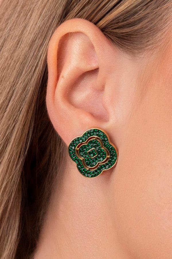 Carisma Rossi's Emerald Green Crystal Stud Earring Set