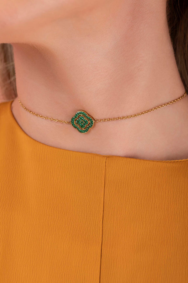 Carisma Rossi's Emerald Green Crystal Stud Earrings & Choker Gift Set