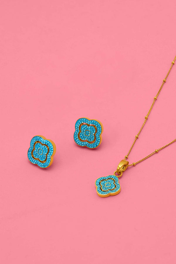 carisma Rossi's Limited Edition Cyan Stud Earrings & Pendant Gift Set